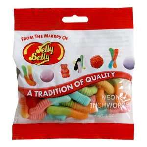 Jelly Belly Neon Inchworms, 3 Ounce Bags: Grocery & Gourmet Food