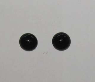 Black Glass Eyes with metal loop for bear making 14 mm  