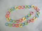 Joseph Magnin 1960s chain belt colorful plastic rings with original 