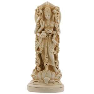  Intricately Detailed Hand Cast Serene Maha Lakshmi Statue 