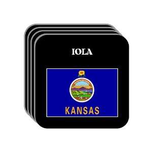  US State Flag   IOLA, Kansas (KS) Set of 4 Mini Mousepad 