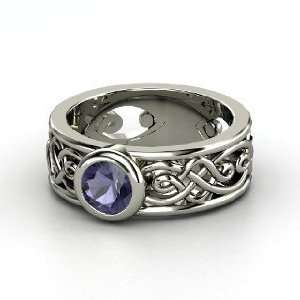  Alhambra Ring, Round Iolite Platinum Ring: Jewelry