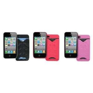 Apple iPhone 4 / 4S 3 Pack of Stealth Covers with Credit Card Holders 