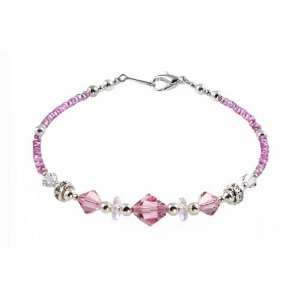  Pink Swarovski Crystal Bracelet Jewelry