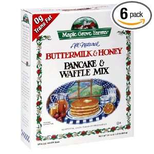 Maple Grove Farms Pancake Mix Buttermilk & Honey, 24 Ounce (Pack of 6 
