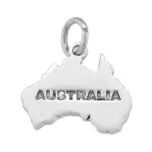  Sterling Silver Map of Australia Charm Jewelry