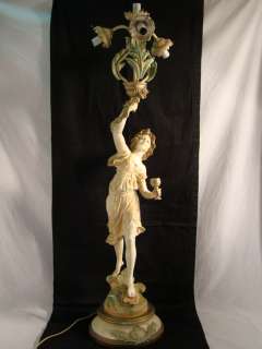   Nouveau FIGURAL Lady MOREAU STATUE Lamp JB HIRSCH Collection  
