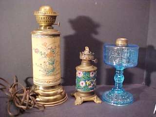   MINIATURE Oil Lamp Aesthetic Cylinder Longwy Pottery Ready 2 Use