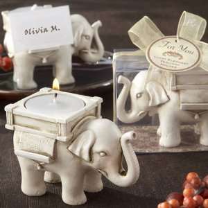  Antique Ivory Elephant Tea Light Holder: Health & Personal 