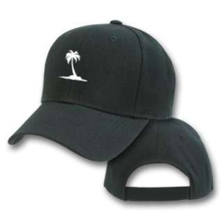 PALM TREE ON ISLAND BEACH TROPICAL PLANT EMBROIDERED HAT CAP  