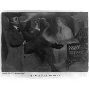  The sweet magic of smoke,woman looking at man smoking 
