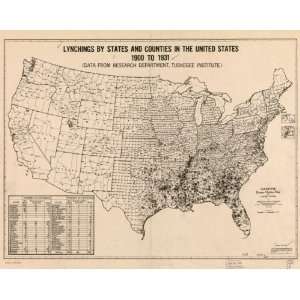  1931 map African American Lynchings