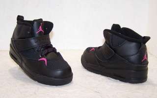 Nike Jordan Flight 45 TRK (TD) Sneakers Leather Black Pink Toddlers 