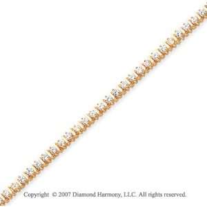  14k Yellow Gold U Link 2.80 Carat Diamond Tennis Bracelet 