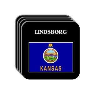 US State Flag   LINDSBORG, Kansas (KS) Set of 4 Mini Mousepad Coasters