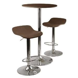  Kallie 3 pc Pub Table and Stools Set in Cappuccino: Home 