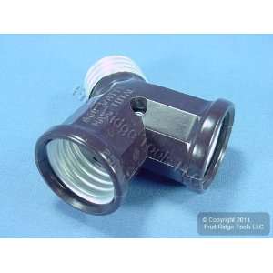  Leviton Brown Twin Light Bulb Socket Lampholder Adapter 