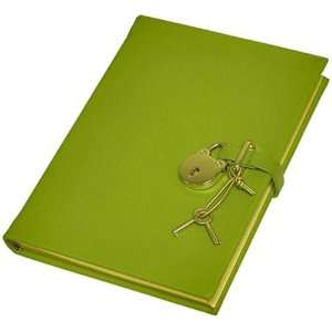    Graphic Image Brights Leather Pad Lime Lock Diary