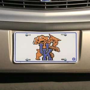  Kentucky Wildcats White Metal License Plate Automotive