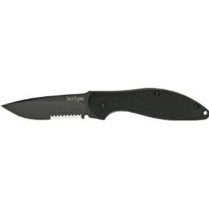  Kershaw Knives NRG Black Handle and Blade Partial Serrated 