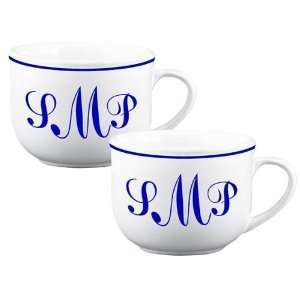  Personalized Monogram Latte Mug Set