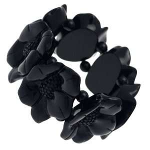  Lanica Black Flower Elasticated Bracelet Jewelry