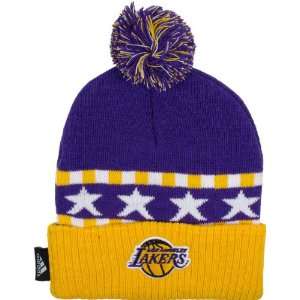 Los Angeles Lakers Purple Kids (4 7) Cuffed Pom Knit Hat:  