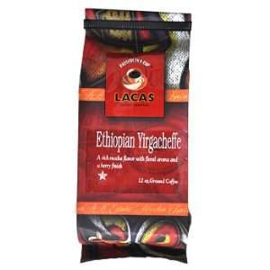  Lacas Coffee Ethiopian Yirgacheffe Coffee Beans 12oz Bag 