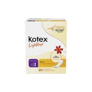  Kotex Pantiliners Lightdays Extra Coverage, 80ct Health 