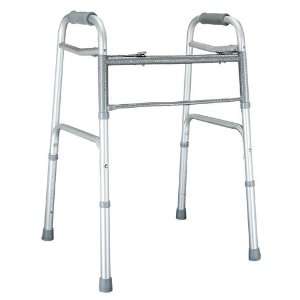   Wide Two Button Folding Walker Without Wheels: Health & Personal Care