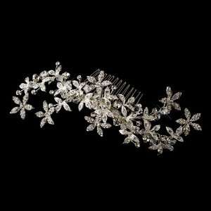  Silver Swarovski Crystal Bridal Hair Comb Jewelry