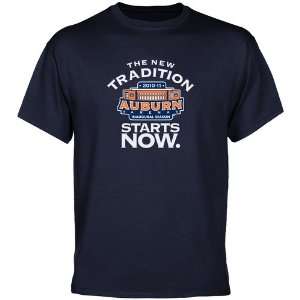  NCAA Auburn Tigers Navy Blue New Tradition T shirt: Sports 