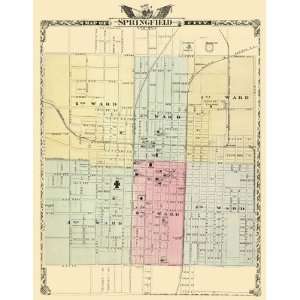    SPRINGFIELD ILLINOIS (IL/SANGAMON COUNTY) MAP 1876