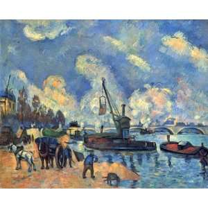 Oil Painting On the Banks of the Seine at Bercy Paul Cezanne Hand Pa 