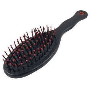  Plastic Handle Built in Oval Mirror Hair Brush Comb Red 