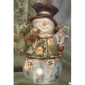   Snowman Votive Candle Lantern, Snowman with Top Hat: Home Improvement