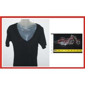 Rhinestone iron on Transfer T shirt Motorcycle Design 