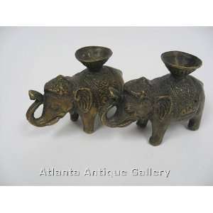  Pair Metal Alloy Elephant Figures Toys & Games
