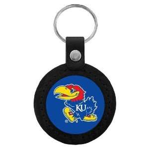 Kansas Jayhawks NCAA Classic Logo Leather Key Tag:  Sports 