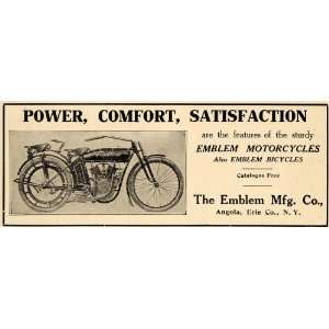 1912 Ad Emblem Manufacturing Company Motorcycle Bicycle 