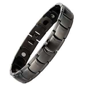  Brand New Mens Black Titanium Magnetic Bracelet in Velvet 
