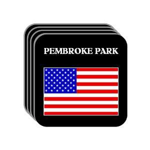 US Flag   Pembroke Park, Florida (FL) Set of 4 Mini Mousepad Coasters