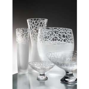   Mamba Leadfree Crystal Vase with Sandblasted Pattern, 8.7 Inch Height