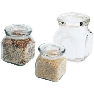  Oggi 8 Piece Round Airtight Glass Canister and Spice Jar 