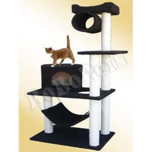  58 Black Cat Tree House Condo Scratcher Furniture: Pet 