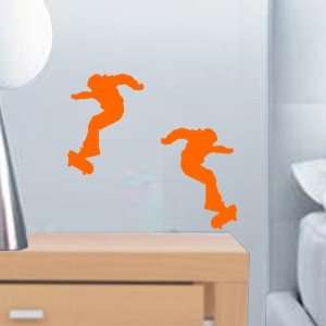 StikEez Orange Small Skateboarder Ollie 2 Pack Fun Wall Decal  