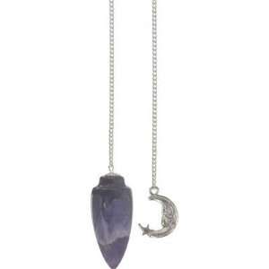  Gemstone Pendulum with Moon Curved Amethyst (each)
