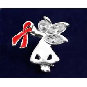  Red Ribbon Pin Angel By My Side (27 Pins) 