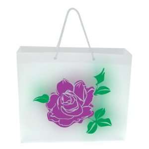  Plastic Shopping Gift Bag (Flower   FROSTED) 20 x 6 x 16 