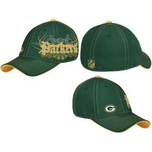  Mens Green Bay Packers Green Rebel Flex Fit Hat: Sports 